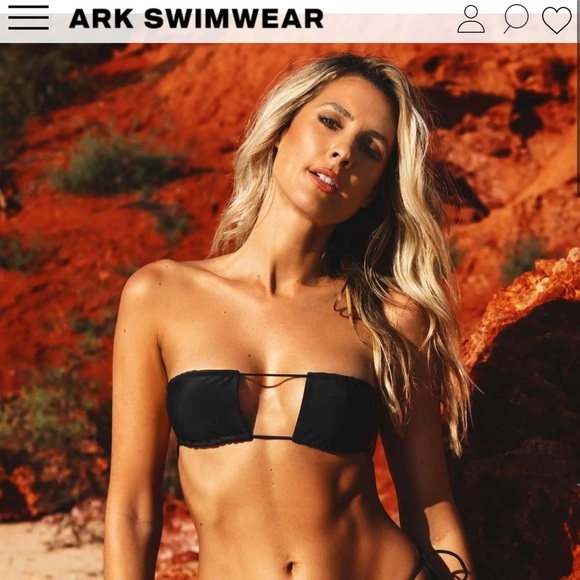 ARK Swimwear Black Bandeau Bikini Set top/bottom size Medium - Picture 5 of 9